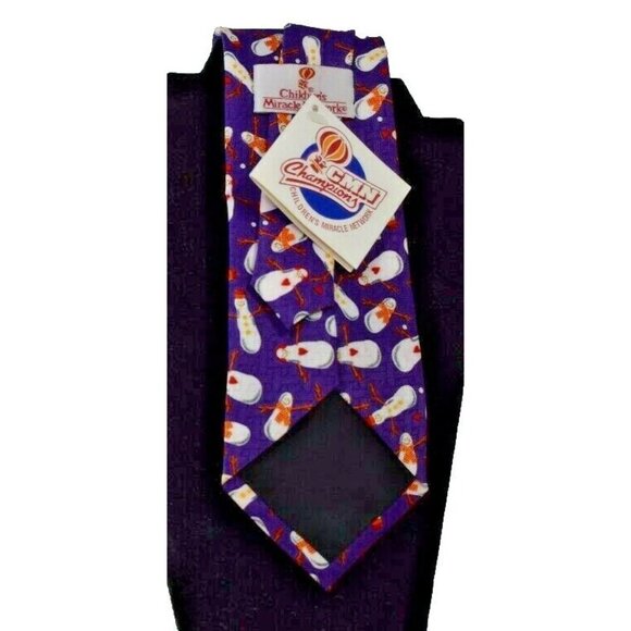 Mens Purple Festive Snowman Necktie New Childrens Miracle Network - Picture 4 of 4